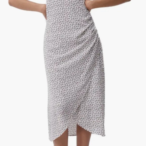 French Connection Aura Ditsy Tie Front Sleeveless Crepe Dress - Picture 2 of 3